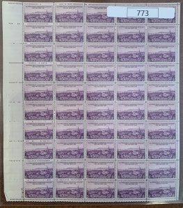 Scott #773 Full Mint Sheet. 1935 3c California Pacific Exposition.