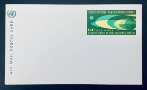 United Nations NY #UXC6 13¢ Earth & Moon Airmail Postcard (1968). Mint