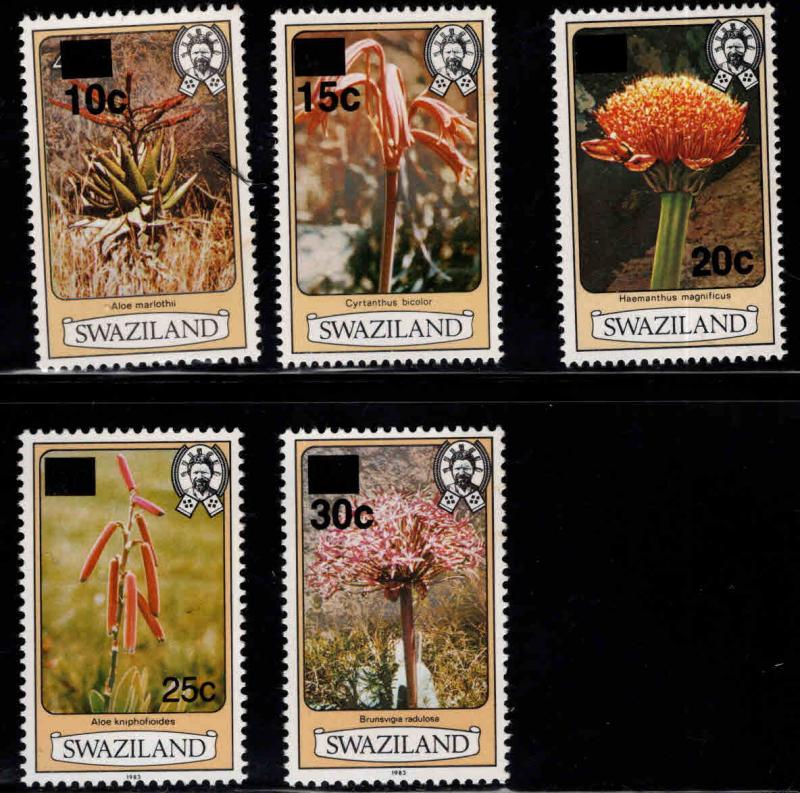 Swaziland Scott 465-469 MNH** surcharged short set 5/6