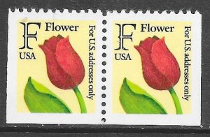 USA 2520: (29c) Tulip, booklet pair, MNH, VF