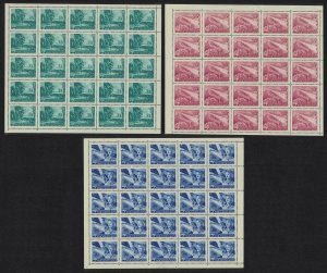 Yugoslavia Completion of Belgrade-Zagreb Road 3 Full Sheets 1950 MNH SG#634-636