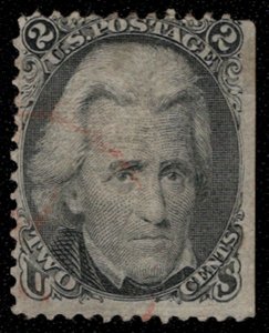 US #87 SCV $180.00 F/VF used, faint cancel, looks mint, clear grill, pressed ...