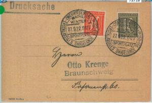 73718 - GERMANY - POSTAL HISTORY -  POSTMARK on special postcard:  Skiing  1922