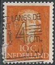 Netherlands 308 (used) 10c Queen Juliana, dp org (1949)