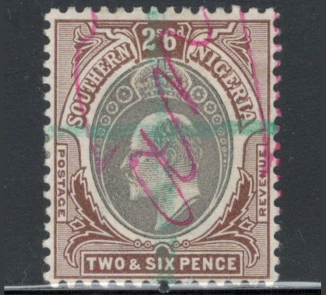 Southern Nigeria 1903 King Edward VII 2sh6p Scott # 17 Used (Revenue Cancel)