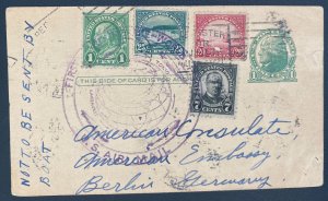 1929 Chicago IL USA LZ 127 Graf Zeppelin Round Flight PC cover To Berlin Germany