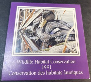CANADA # FWH7--MINT/NH--COMPLETE BOOKLET/SIGNED BY ARTIST--DUCK STAMP--1991