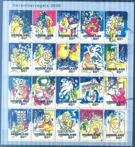 Netherlands 2000 Christmas Sc. 1063 a-t Mi. 1835-54 Sheet Used