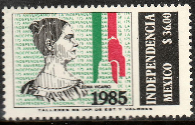 MEXICO 1401, 175th Anniv of Independence, LEONA VICARIO. MINT, NH. F-VF.