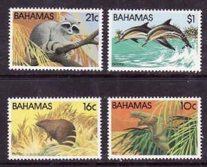 Bahamas-Sc#514-7- id9-unused NH set-Birds-Dolphins-1982-