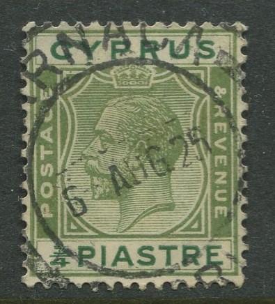 Cyprus - Scott 92 - KGV Definitive Issue -1924 - Used - Single 3/4pi Stamp