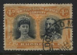 Rhodesia 1910 Double Head 4d used