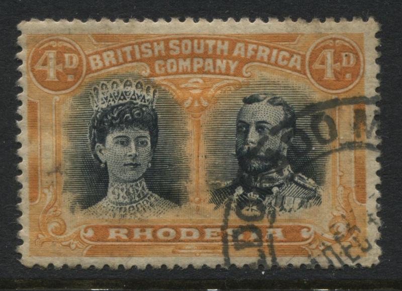 Rhodesia 1910 Double Head 4d used