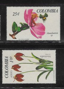 Colombia 1967 Orchid Exhibition Flowers Sc 768,C490 MNH A967