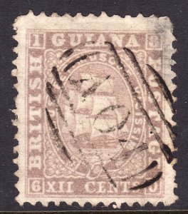 1860 -1861 British Guiana used 12p perf 12 Thin Seal of Colony Sc# 21 CV $55.00