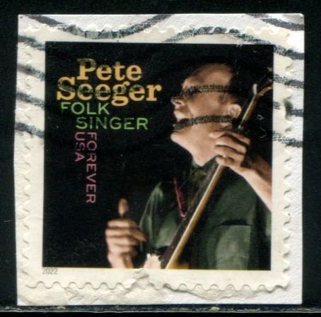 5708 US (60c) Pete Seeger - Folk Singer SA, used on paper