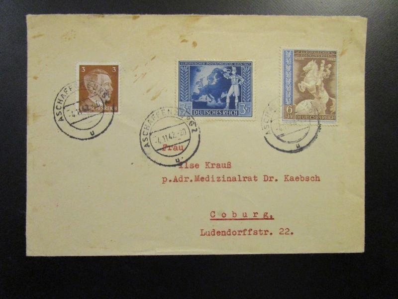 Germany SC# B209 & B210 On 1942 Cover to Coburg - Z6706