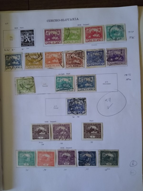 collection on pages Czechoslovakia 1918-36 CV $74