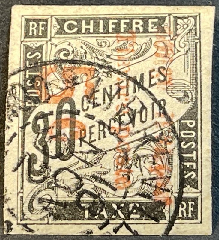 FRENCH CONGO # 16-USED---SINGLE---OVERPRINT TO LEFT---1892