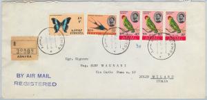 65067 - ETHIOPIA - POSTAL HISTORY - LARGE COVER to ITALY 1967  BIRDS Butterflies
