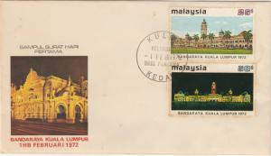 Malaysia 1972 City Status for Kuala Lumpur FDC SG#98-99