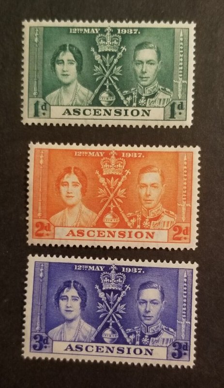 ASCENSION 1937 Coronation King George Mint Stamp Set Unused MH NG  z4921 