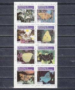 Eq. Guinea, Mi Cat. 964-967 A. Butterflies sheet of 8. ^