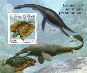 TOGO - 2022 - Prehistoric Water Animals - Perf Souv Sheet #1 - Mint Never Hinged