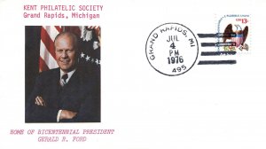 US EVENT CACHET COVER GRAND RAPIDS MICHIGAN HOME OF BICENTENNIAL PRESIDENT FORD