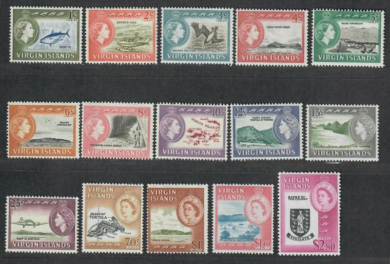 $Virgin Islands Sc#144-158 M/NH/VF, complete set, Cv. $85