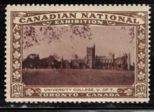 CANADA 1937 Canadian National Exhibition Poster Stamp - University College U Of