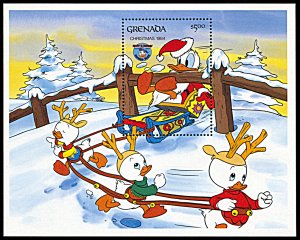 Grenada 1247, MNH, Disney Christmas 1984, Donald Duck souvenir sheet