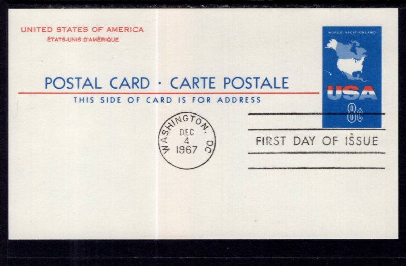 US UX54 Map Postal Card U/A FDC