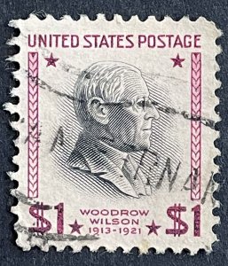 US #832c Used F/VF $1 Woodrow Wilson 1938 [B7.3.1]