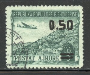 Albania Scott C61 Used LH - 1950 #C57 Vuno-Himare Surcharged - SCV $30.00