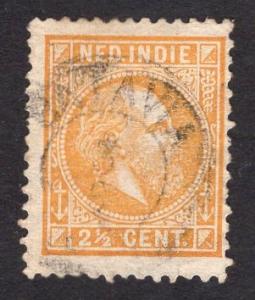 Netherlands Indies #7 1870 used Willem III  2 1/2  ct   yellow  2 scans