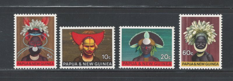 Papua New Guinea 1968 District Headdresses Scott # 253 - 256 MH