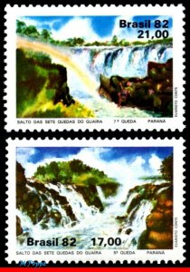 1795-96 BRAZIL 1982 SEVEN STEPS OF GUAIRA, WATERFALLS, NATURE, MI# 1895-96, MNH