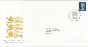 british 1999 Three Lions Royal Mail FDC New Definitives stamps cover ref 21557