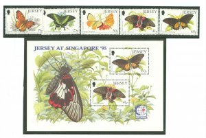 Jersey #727-731a Mint (NH) Souvenir Sheet (Butterflies)