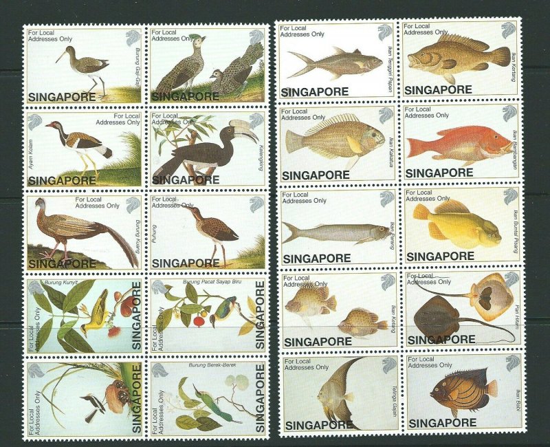 SINGAPORE SG1187/206 2002 NATURAL HISTORY DRAWINGS BY W FARQUHAR MNH