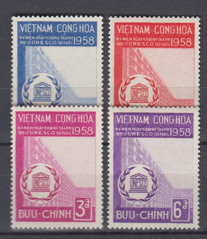 South Vietnam 1958 Full  Set Sc#92-95 MNH Luxe (White Gum)