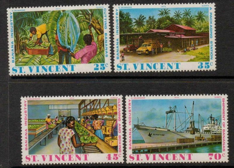 ST.VINCENT SG447/50 1975 BANNANA INDUSTURY MNH 