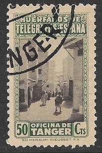 SPANISH MOROCCO TANGIER 1946 50c Green TELEGRAPH WORKERS ORPHANS Fund Label CTO
