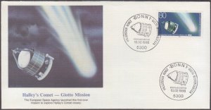 GERMANY Sc # 1456 FDC - HALLEY's COMET - GIOTTO MISSION