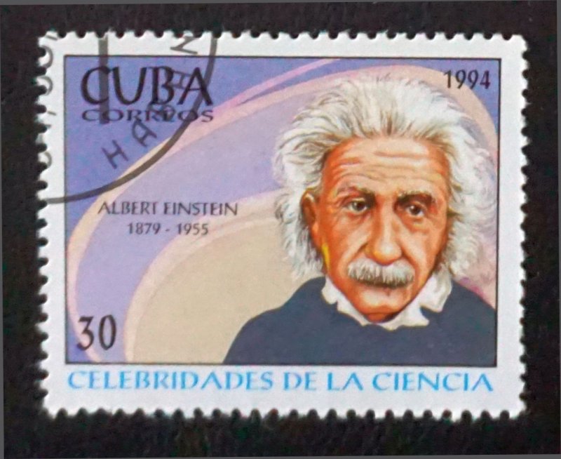 CUBA Sc# 3583 SCIENTISTS science ALBERT EINSTEIN 30c  1994 used cto