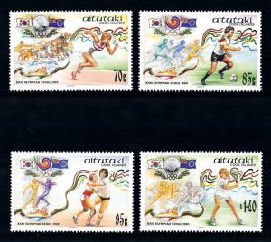 [92132] Aitutaki Cook Isl. 1988 Olympic Games Seoul Football Tennis  MNH