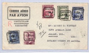 SPAIN Art GOYA Set 1946 Air Mail Cover Lerida Barcelona CDS 1947 PAINTINGS YA173