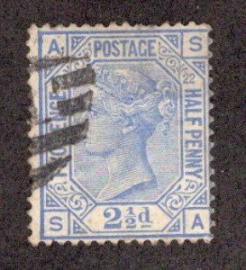 Great Britain #82 Plate 22 F/U ~JM-3168