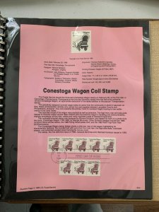 USPS Souvenir Page Scott  1988 Conestoga wagon coil stamps